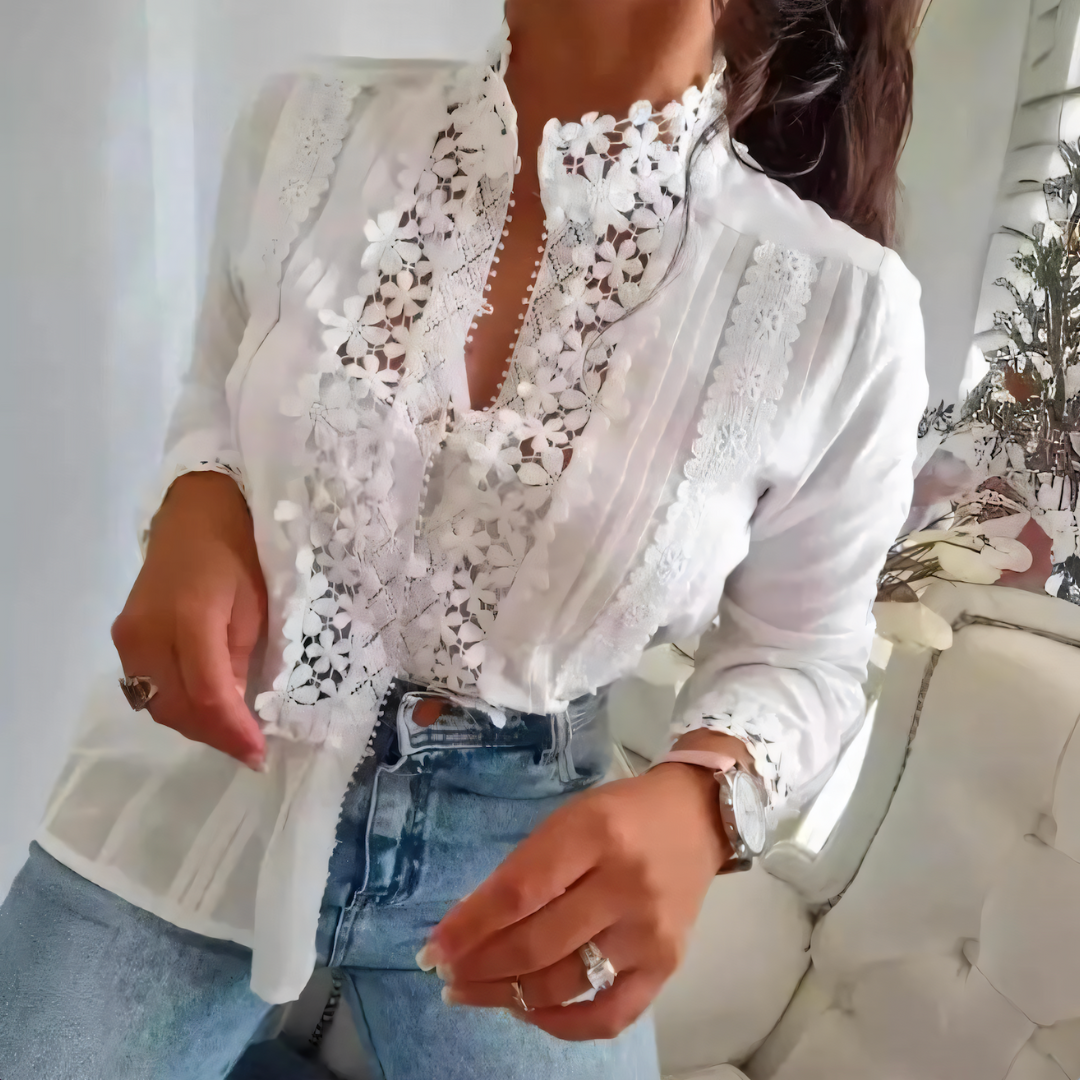 Ida Blomsterbluse med Lace